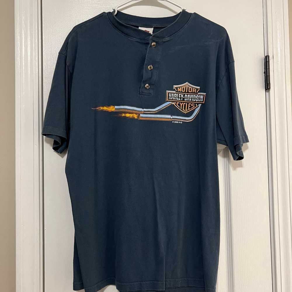 Harley-Davidson Navy Short Sleeve Tee with Vintage Graphic